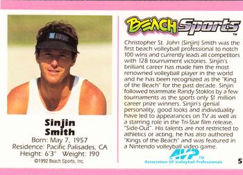 1992 Beach Sports #5 Sinjin Smith Back